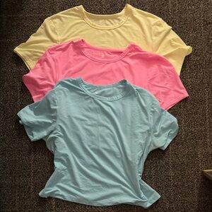 All in Motion Women's Short Sleeve Tees - Light Blue, Pink, Butter Yellow